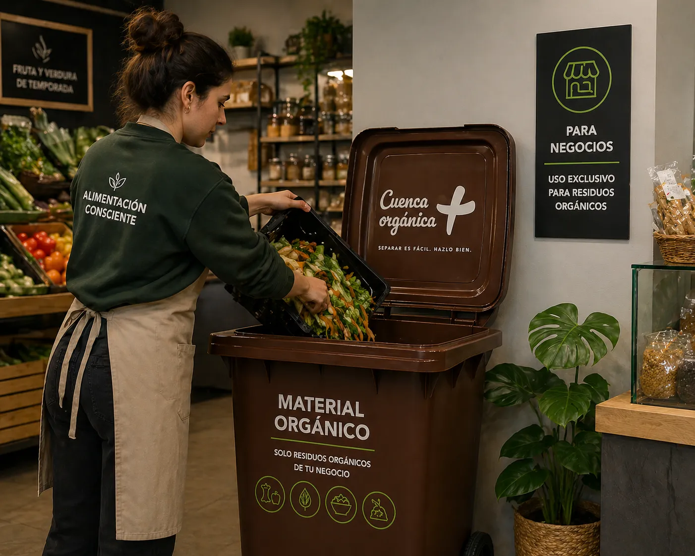 Negocios de alimentación — contenedor marrón